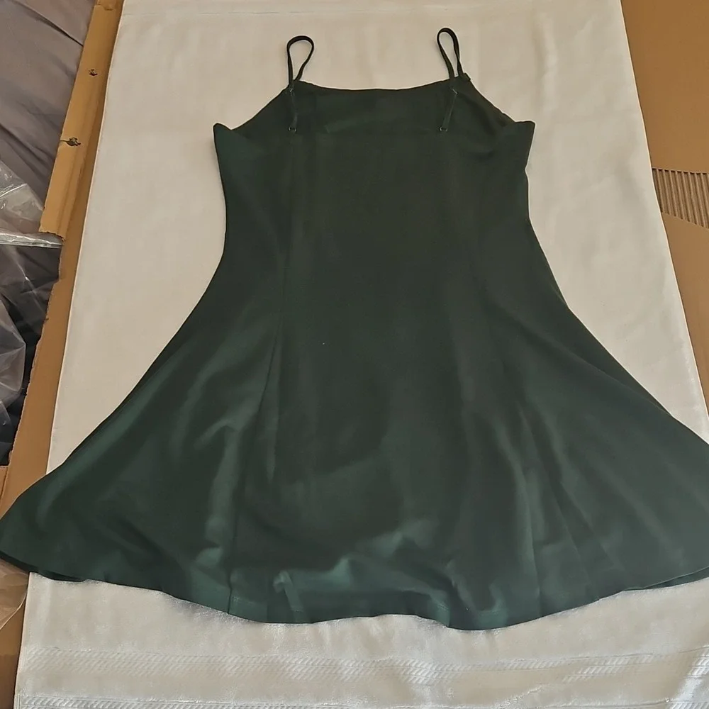 Arisco Women's Dark Green Jacket & Dress Set XXL Long Sleeve Zipper
